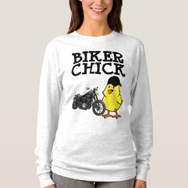 PINTINHO BIKER, Camisetas de motocicleta para mulh (Frente)