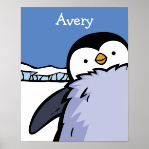 Pintinho do pinguim Fechar Poster