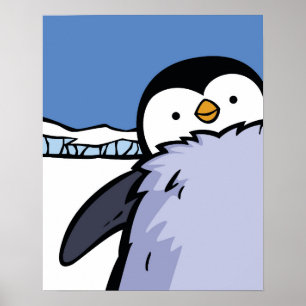Pintinho do pinguim Fechar Poster