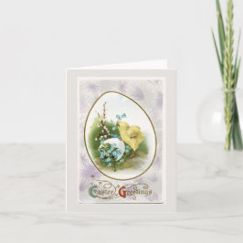 Pintinho e Cartão de Nota de Páscoa para Ovos de V