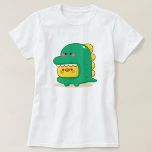 Pintinho Vestindo camisa de fantasia do dinossauro