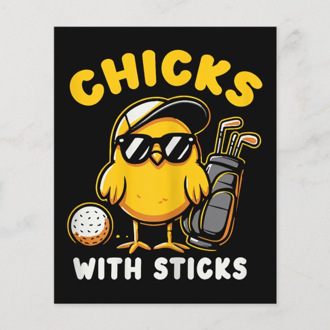 Pintinhos Com Sticks Golfer Girl Gol (Frente)