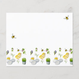 pintinhos felzs pascoa e flores de primavera