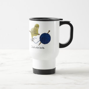 Pintinhos que fazem malha a caneca de viagem
