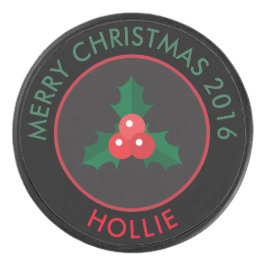 Pinto de Hockey da Holly de Natal