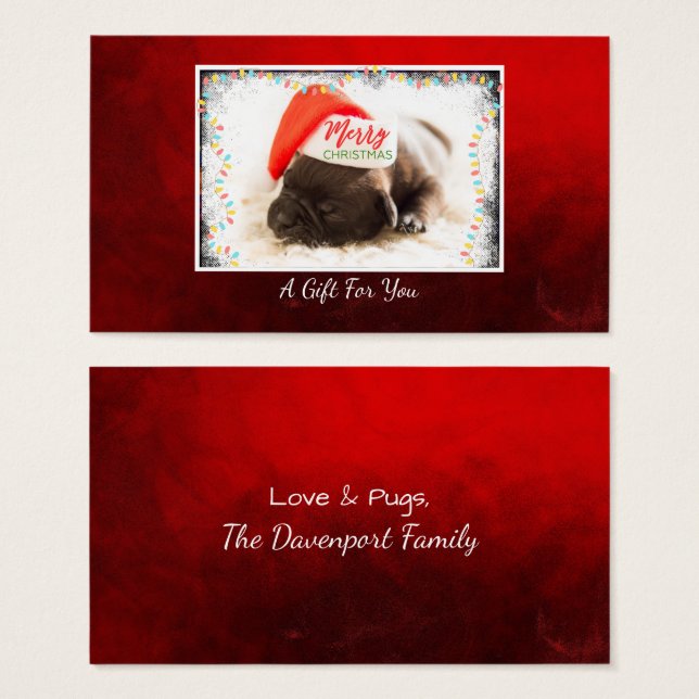 Pinto de Natal em Santa Hat, presente para você (Frente & Verso)