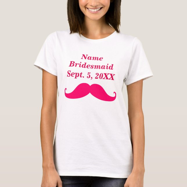 Pintor de Bridesmaid Pink Cama Camisa Básica (Frente)