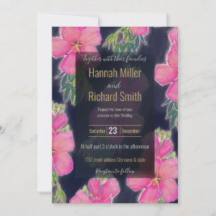 Pintor de Flor Tropical Azul-Rosa Hibiscus