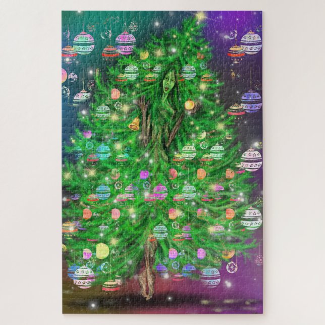 Pintor de Quebra-cabeça de Árvore de Natal Gir Jig (Vertical)