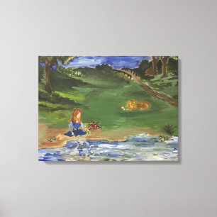 Pintura a óleo original no dia da impressão no par