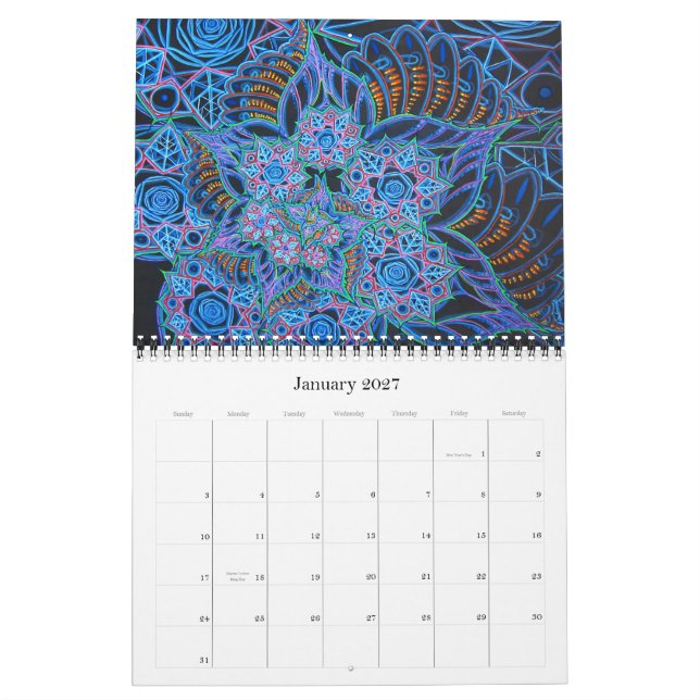 Pintura ao dançar o calendário 2011 (Jan 2027)