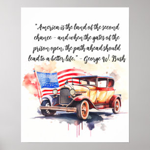 Pintura aquosa de Poster Carro vintage