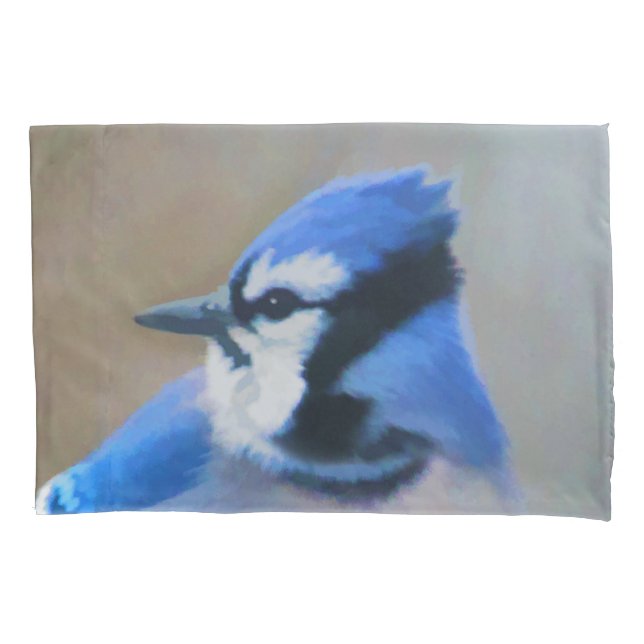 Pintura Blue Jay - Arte Original para Pássaros (Frente)