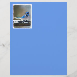 Pintura Blue Jay - Arte Original para Pássaros