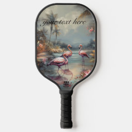 pintura botânica em vintage flamingos personalizáv