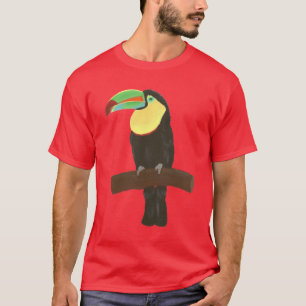 Pintura colorida do pássaro de Toucan em camiseta
