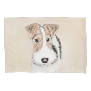 Pintura com terrier de Fox com fio - Arte canina o