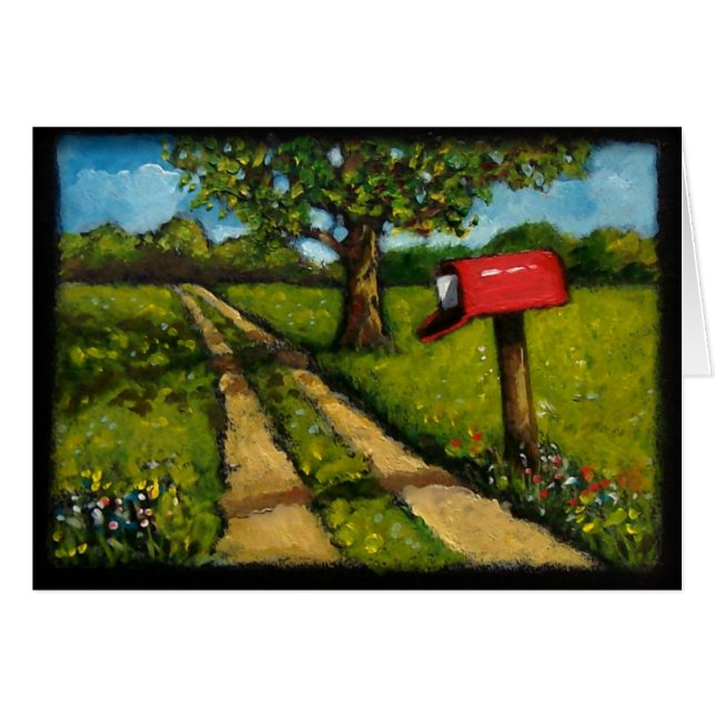 Pintura da caixa postal vermelha do país ao longo (Frente Horizontal)