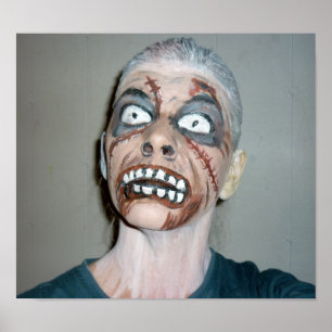 pintura da cara do zombi do poster do zombi