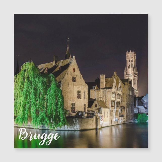 Pintura da cidade antiga de Bruges e da torre de B (Frente)