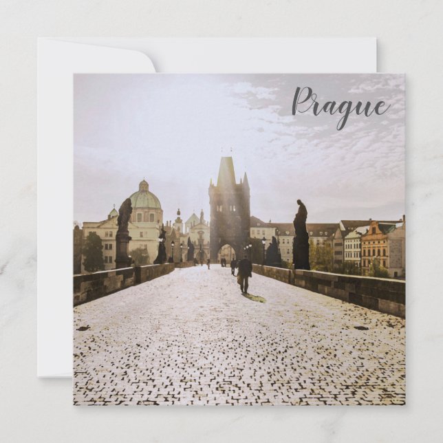 Pintura da ponte de Charles em Praga no nascer do  (Frente)