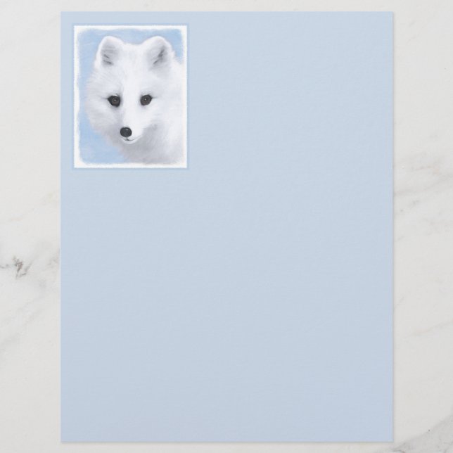 Pintura da Raposa Árctica - Arte original sobre a  (Frente)