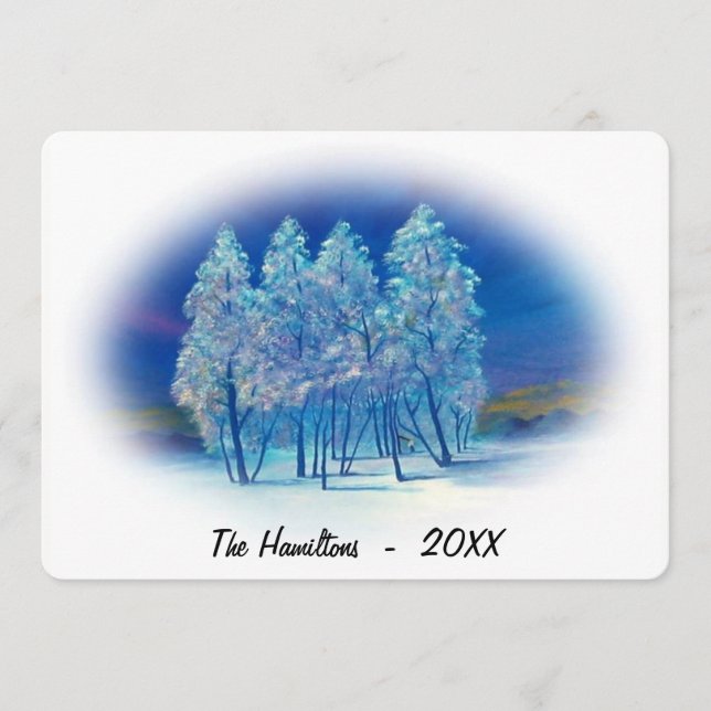 Pintura das Luzes do Norte das Árvores Azuis (Frente)