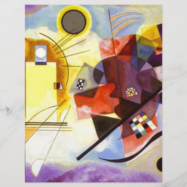 Pintura de Abstrato Amarelo Azul Kandinsky (Frente)