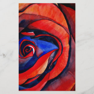 Pintura de abstrato de rosa vermelha de macro
