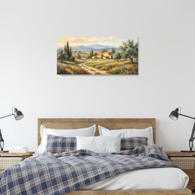 Pintura de Aldeia Canvas Premium Envolvido (Insitu(Quarto))