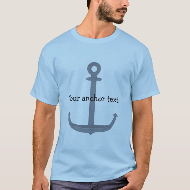 Pintura de Âncora com Texto Opcional em Camisetas (Frente)