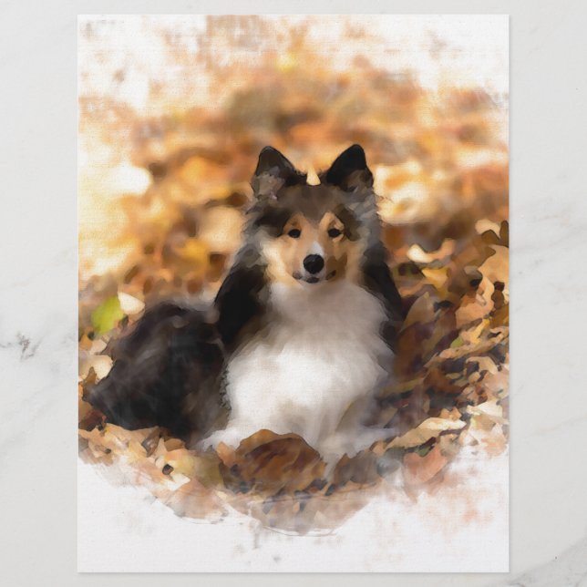 Pintura de Arte Sheltie Shetland Sheepdog (Frente)