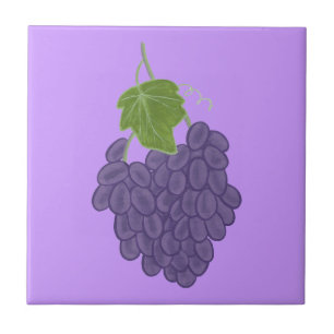 Pintura de Azulejos de Uvas Roxas