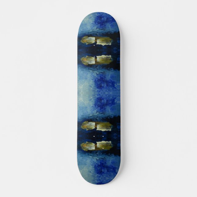 Pintura de Bastrato Azul de Reação no skate (Frente)