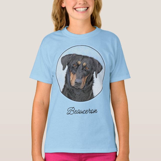 Pintura de Beauceron - T-Shirt Cachorro Original B (Frente)