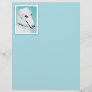 Pintura de Borzoi (branca) - Arte de Cão Original