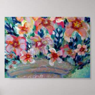 Pintura de Buquê de jardim na Poster de arte Canva