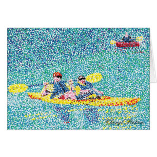 Pintura de caiaque pointilística, Cartões