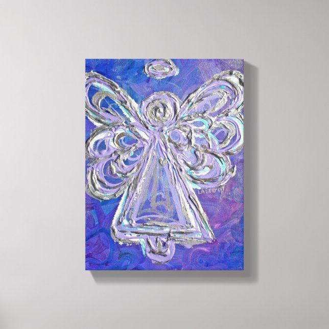 Pintura de Canvas de Anjo do Guardian Purple (Frente)