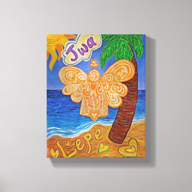 Pintura de Canvas de Arte de Anjo Caribe (Frente)