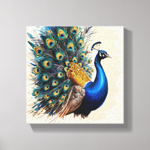 Pintura de canvas de pavão