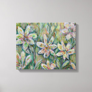 Pintura de Canvas Floral de 14" x 11" com Abstrato