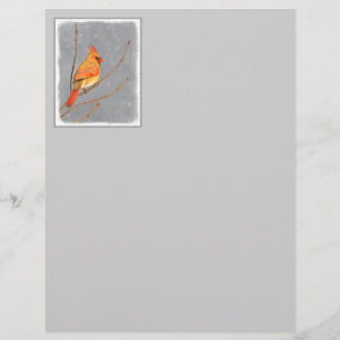 Pintura de Cardinal em Galho - Arte Original de Pá