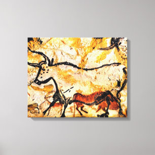 Pintura de caverna de Lascaux da vaca em canvas