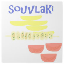 pintura de comida em souvlaki greek