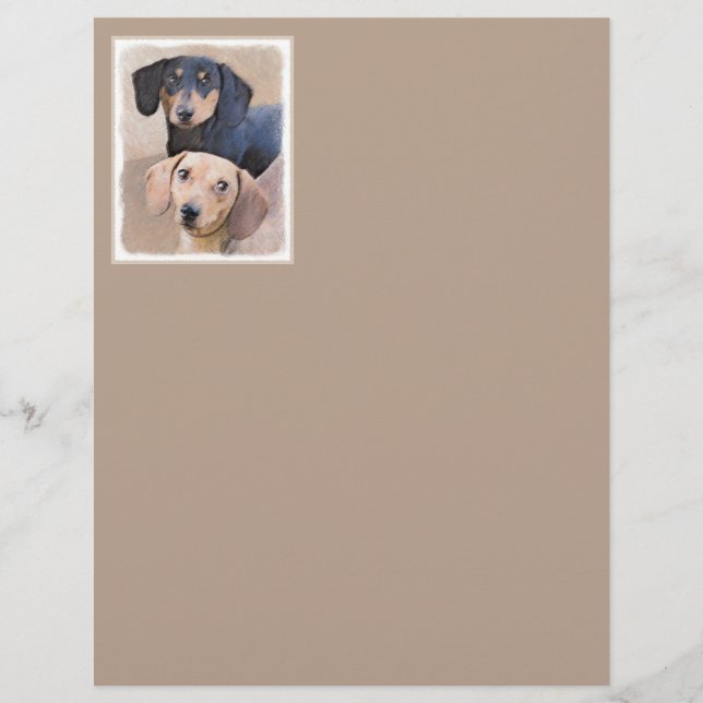 Pintura de Dachshund (Smooth) - Arte de Cão Origin (Frente)