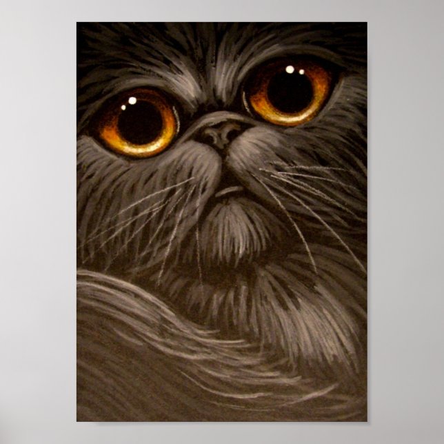 PINTURA DE GATO PERSO FUMO 1 Poster (Frente)