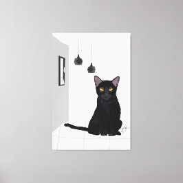 Pintura de Gato Preto Famoso, Impressão de Parede