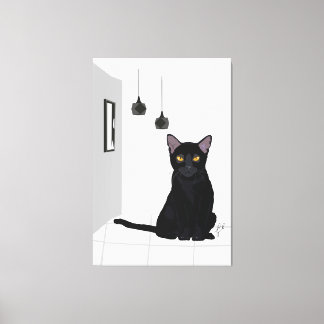 Pintura de Gato Preto Famoso, Impressão de Parede
