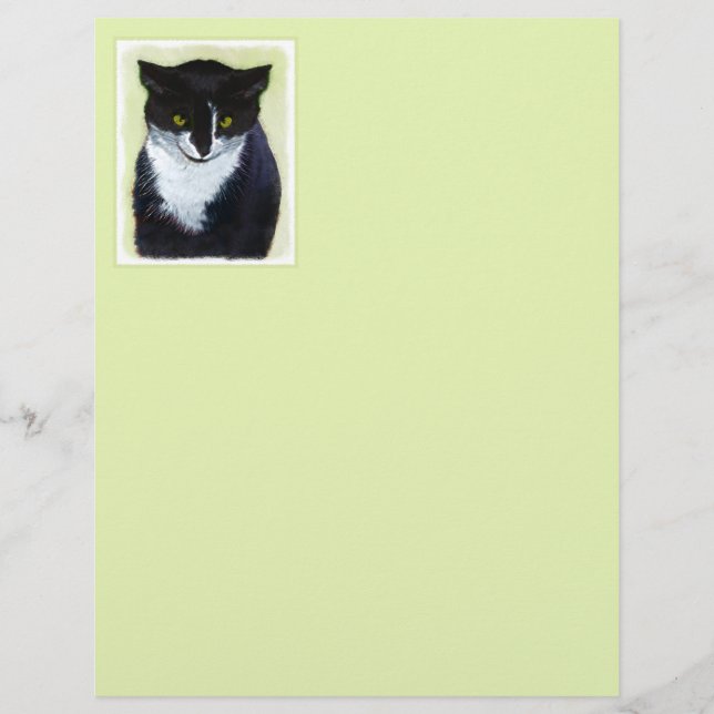 Pintura de Gato Tuxedo - Arte de Gato Original Cus (Frente)